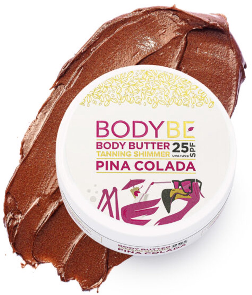 Premium-Body Butter SPF 25 met - Glinsterend Effect -Pina Colada - extreem waterbestendig