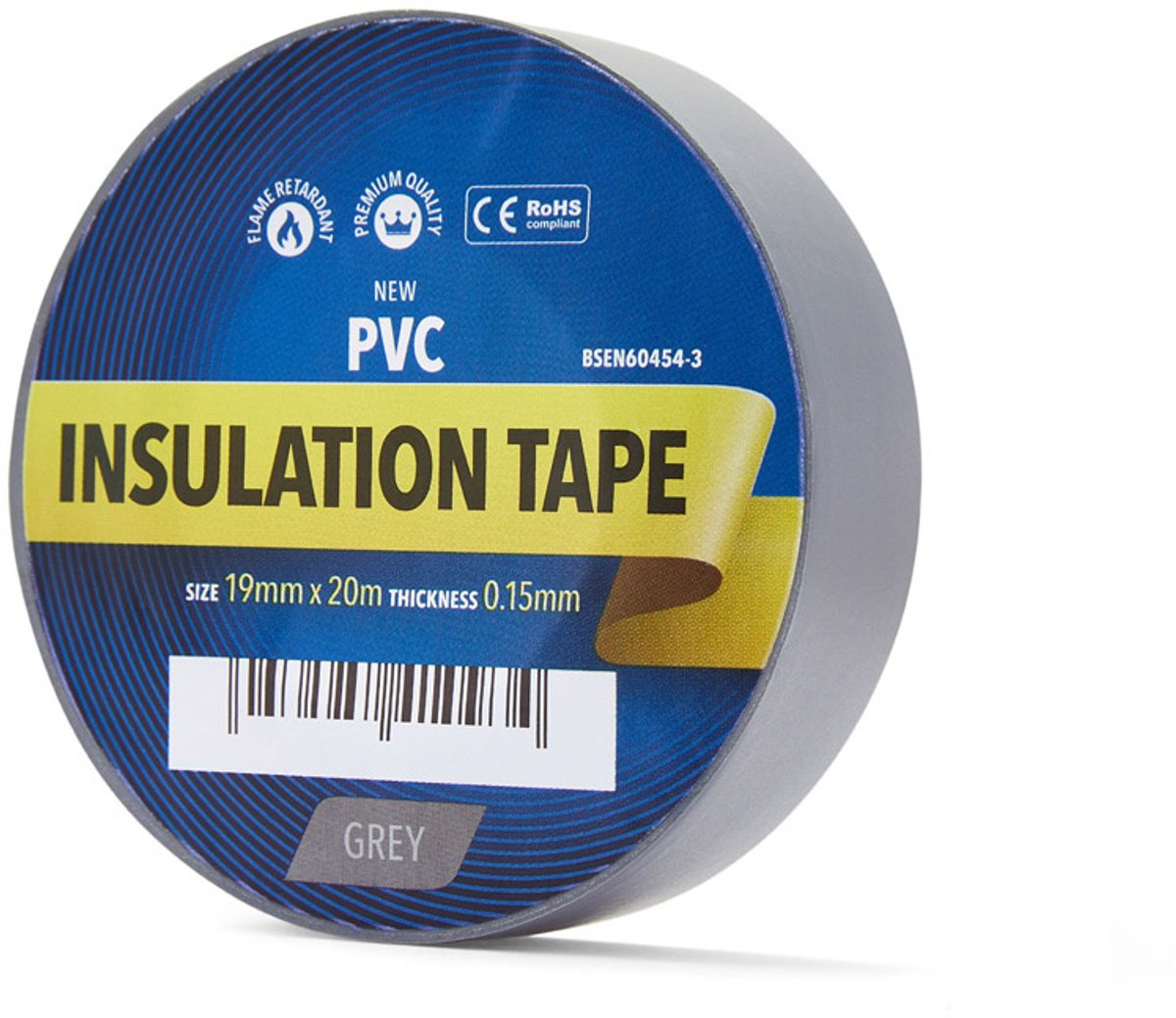 YellowBand Premium PVC Isolatietape 19mm x 33m Grijs