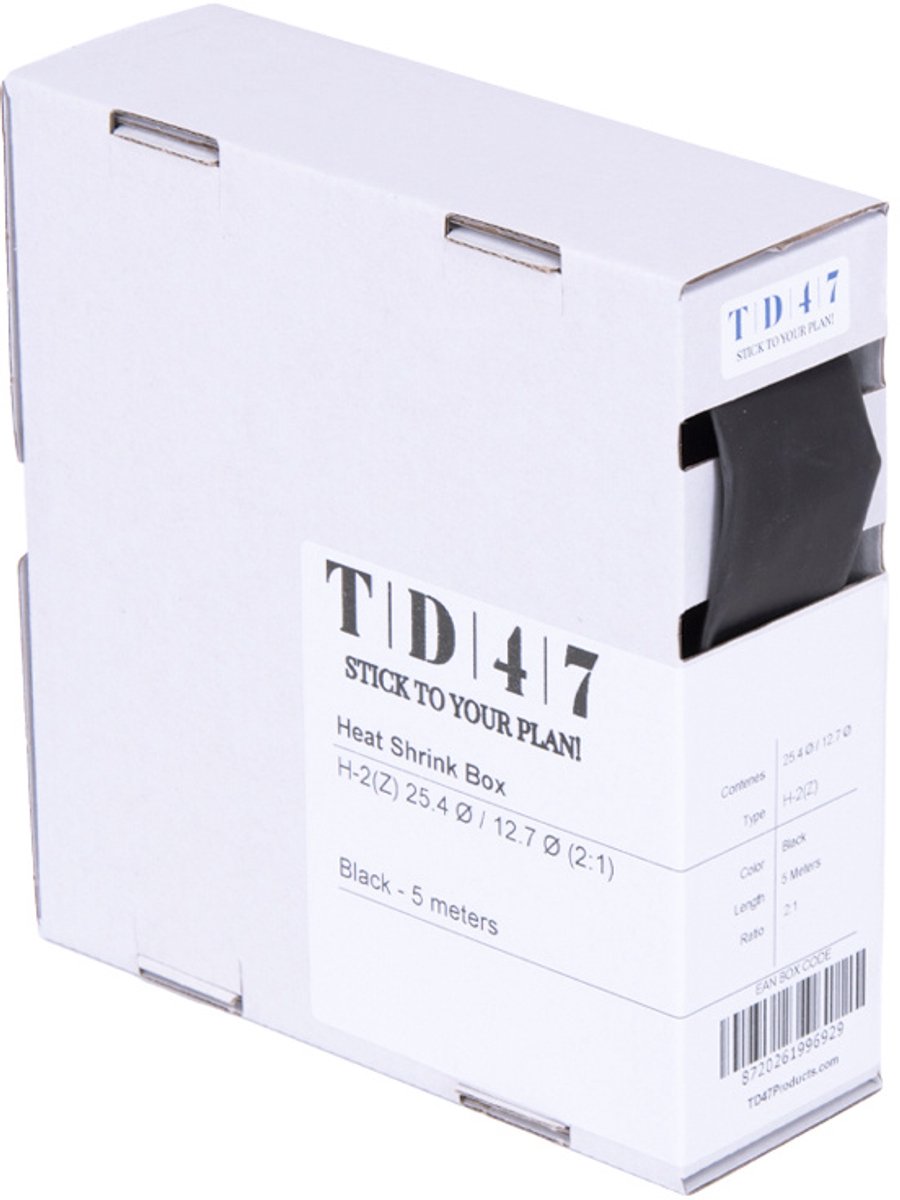 TD47 Krimpkous Box H-2(Z) 25.4Ø / 12.7Ø 5m - Zwart