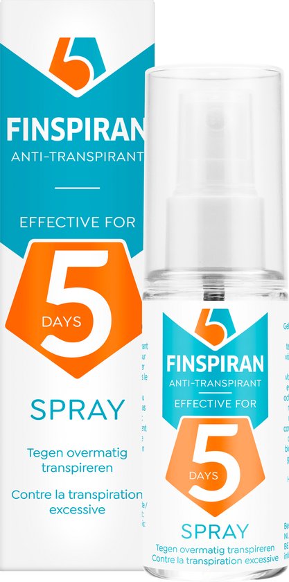 Spray anti-transpirant Finspiran – Contre la transpiration excessive – Efficace jusqu'à 5 jours – 50 ml