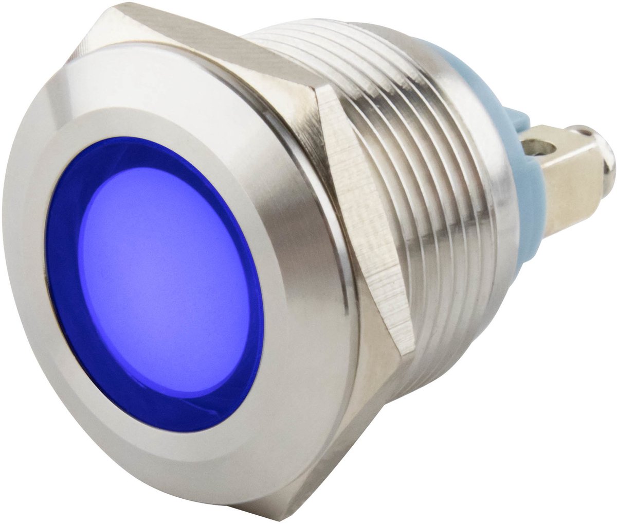 Led indicator | ø 19 mm. | 6-24 Volt DC/AC | Blauwe uitvoering