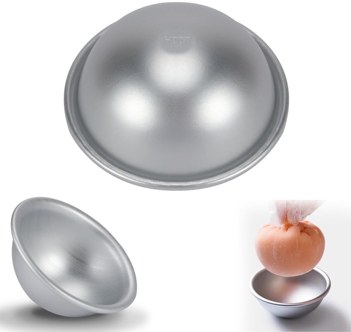 3D Ronde Cakevorm - Halve Bal Bakvorm - 8 Cm - Aluminium