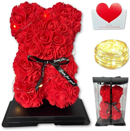 Regalo Rosa Luxe Rozenbeer 25cm met LED Verlichting en Giftbox