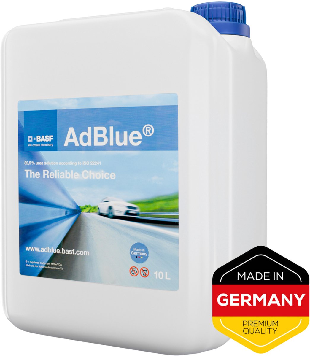 BlueBasic BASF - AdBlue - 10L (liter) Jerrycan Inclusief Handige Trechter - Duits Kwaliteitsproduct - Uitstootvermindering - Dieselsystemen