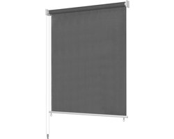 vidaXL - Rolgordijn - voor - buiten - 185(B)x140(H) - cm - antracietkleurig