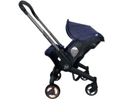 ZIA’S & CO 3-in-1 Kinderwagen - Wandelwagen - Autostoeltje - Buggy - Nieuwste Model - Inklapbaar - Donker Blauw- 0-24 Maanden