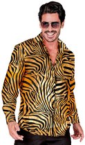 Widmann - Pooier Kostuum - Joe Gold Junglekoning Overhemd Man - Goud - Large / XL - Carnavalskleding - Verkleedkleding