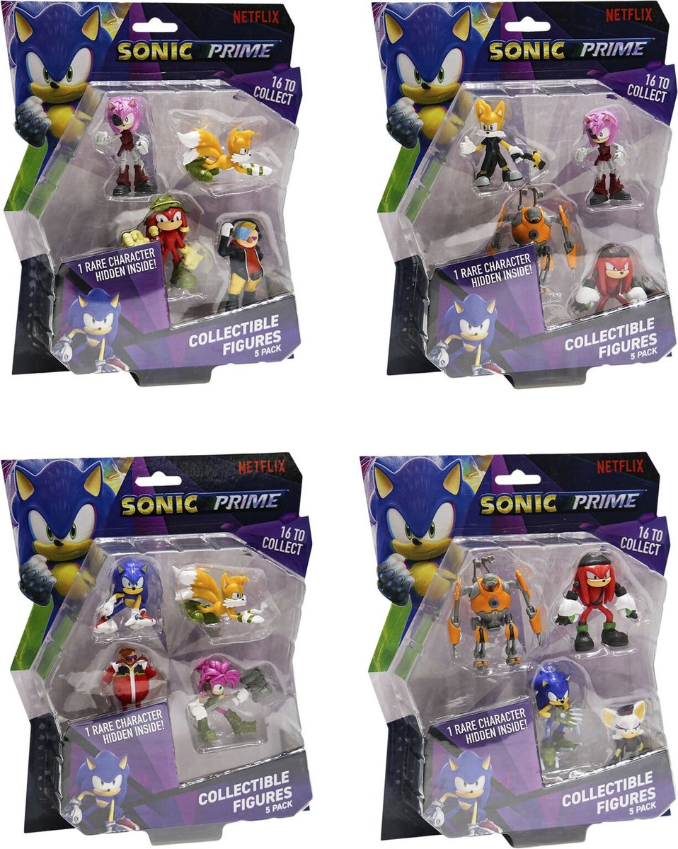 PMI Sonic Prime Collectible Figures Deluxe Box-5-Pack (Diversen) Nieuw