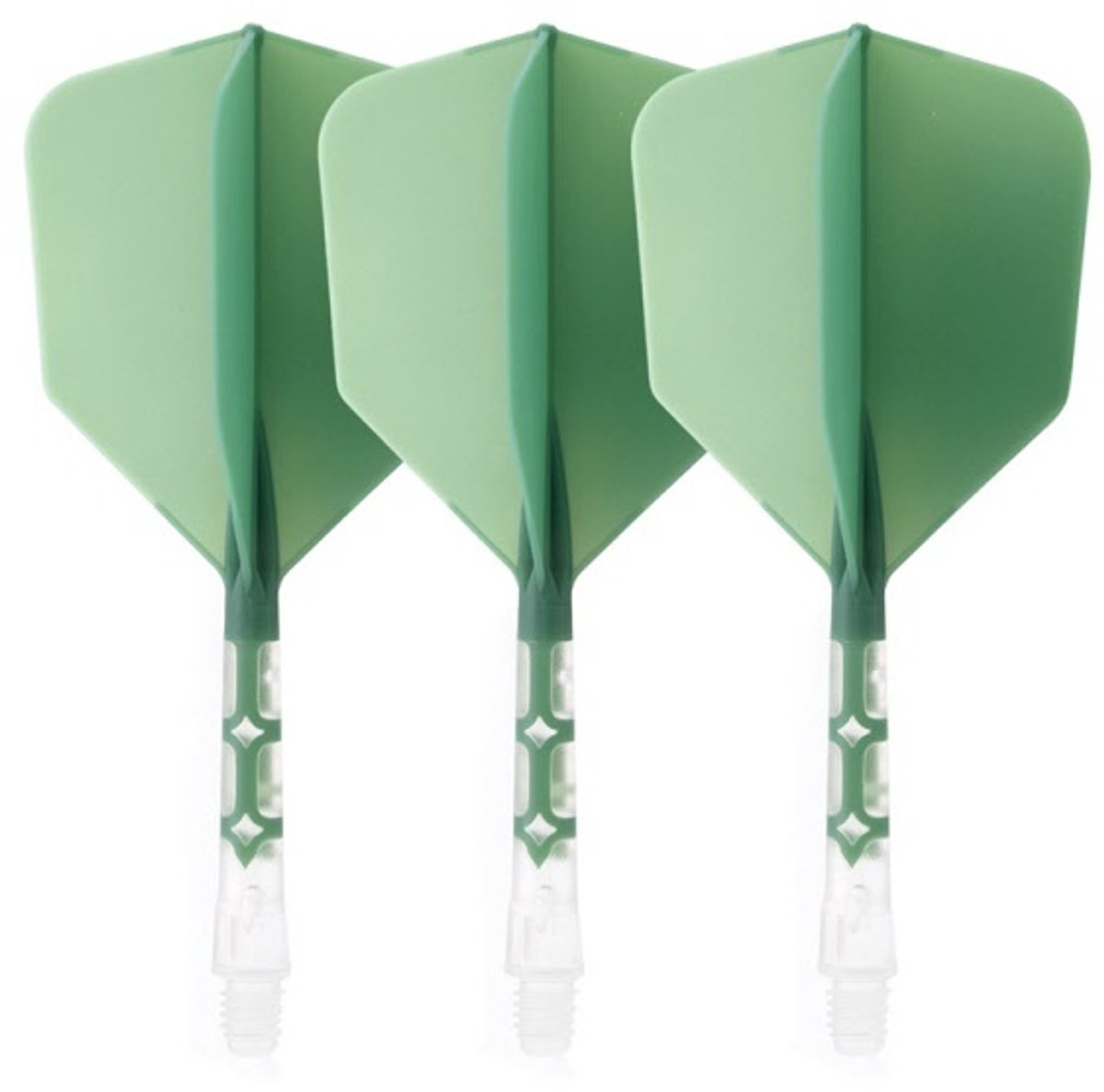 Cuesoul - ROST T19 Integrated Dart Flights - Big Wing - Green Clear M