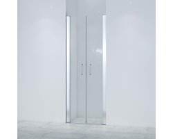 FugaFlow Efficiente Vetro Pendeldeur - 80x200cm - 6mm veiligheidsglas - anti kalk - chroom