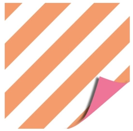 3m Dubbelzijdig cadeaupapier - Oranje - Roze - Streep - 30cm breed - cadeaupapier - leuk inpakken - kado - inpakpapier - verpakken - Feestje