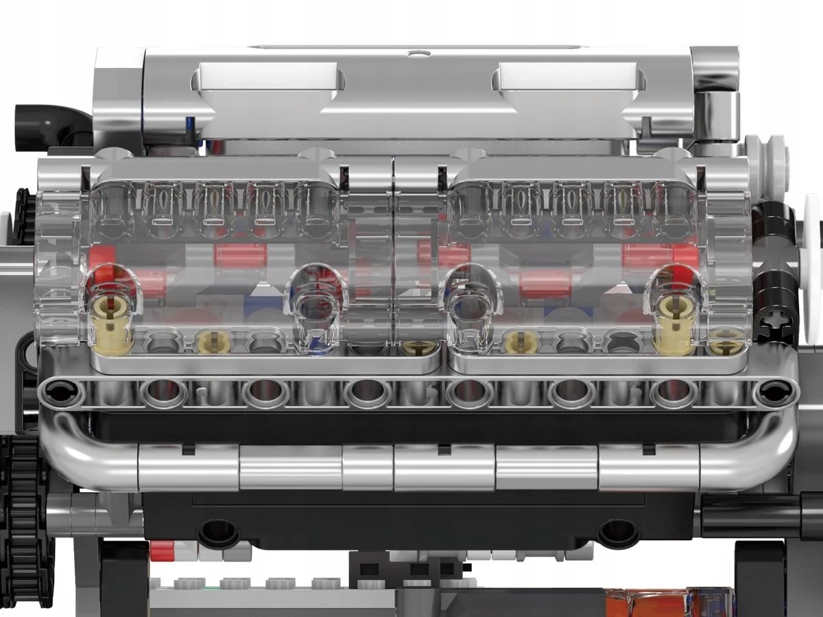 Mould King 10168 Technik V8 Twin-Turbo Engine bouwstenen kit, MOC schaalblok modelset met batterij en motor, STEM-bouwspeelgoed voor kinderen en volwassenen verzamelobject (2899 stuks
