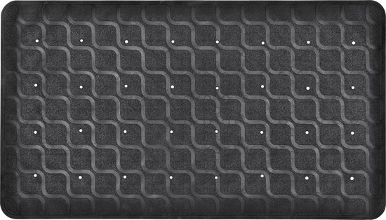 Antislip badmat zwart 70 x 40 cm rubber - douchemat anti slip - antislipmat - badmat - Wasbaar en antibacterieel
