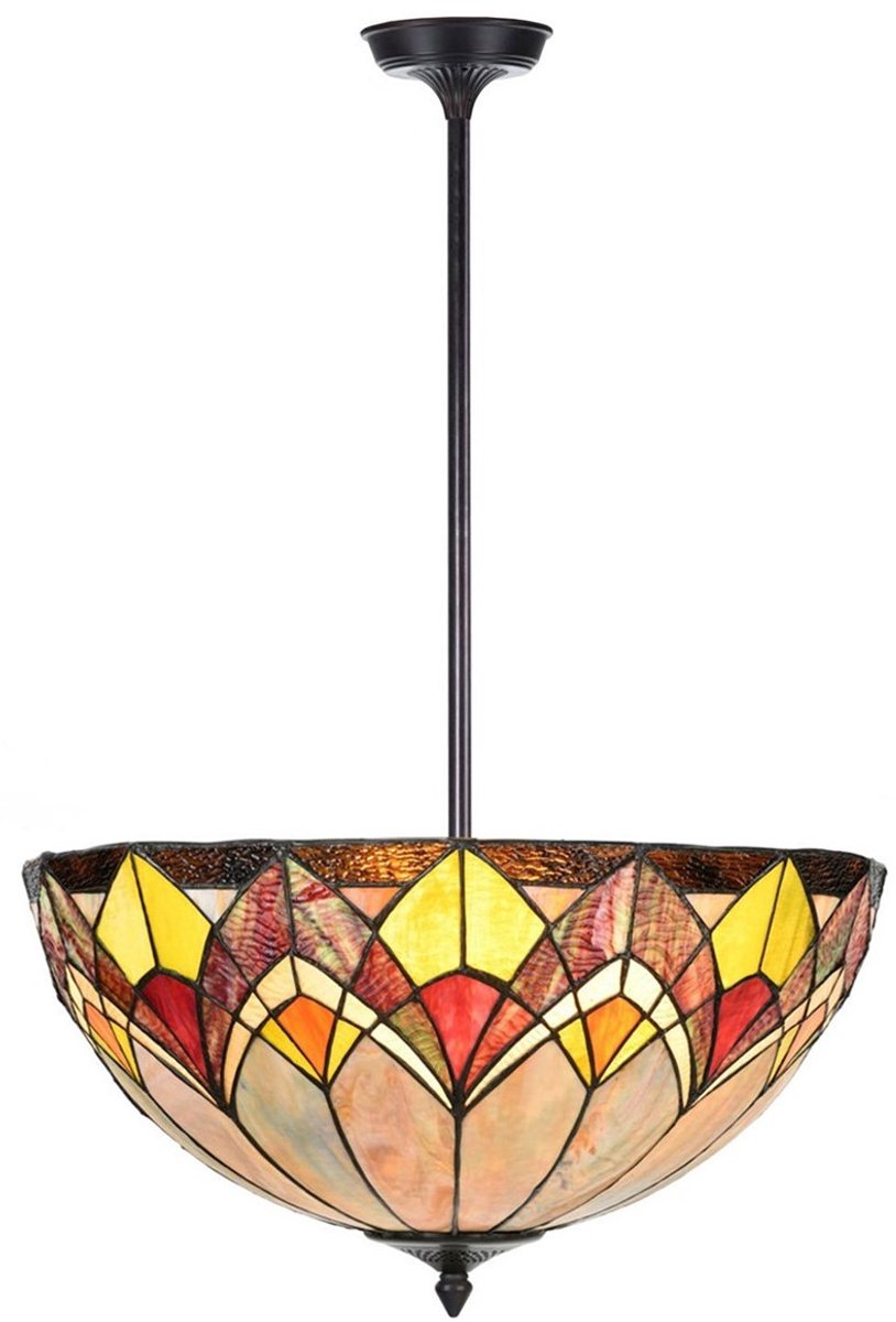 Coloured by Art Tiffany up-light Hanglamp Blossom - Art Deco Trade Multicolour