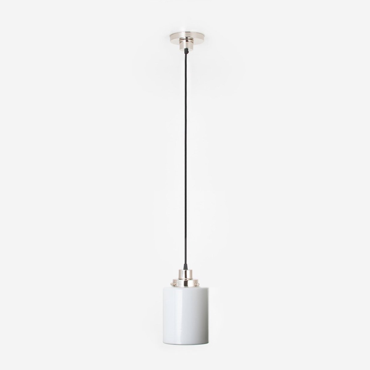 Hanglamp aan snoer Strakke Cilinder 20's Nikkel - Art Deco Trade