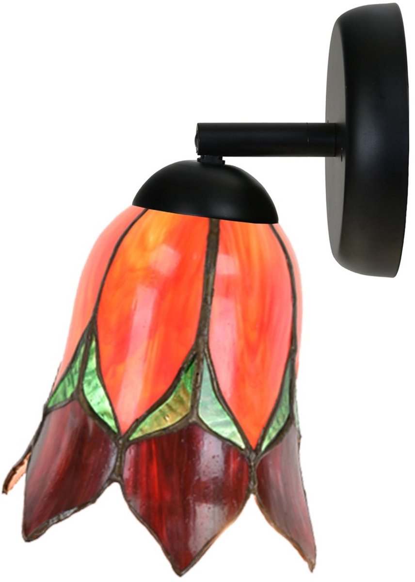 Tiffany Spot zwart met Lovely Flower Red - Art Deco Trade