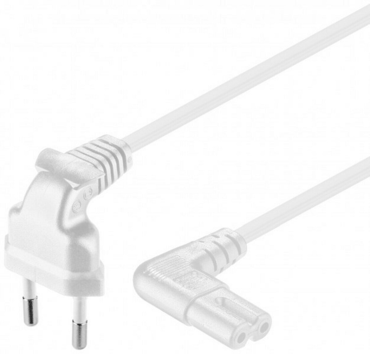 Stroomkabel haaks euro plug naar C7 1m wit