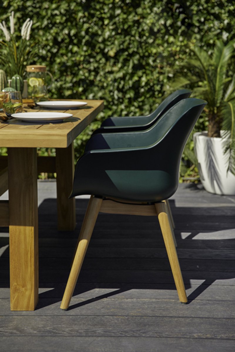 Hartman Sophie Studio fauteuil dining - Night Green - pied en teck