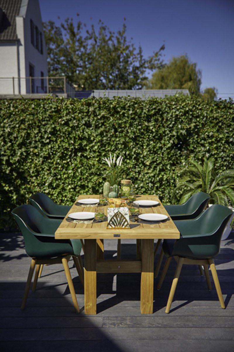 Hartman Sophie Studio fauteuil dining - Night Green - pied en teck