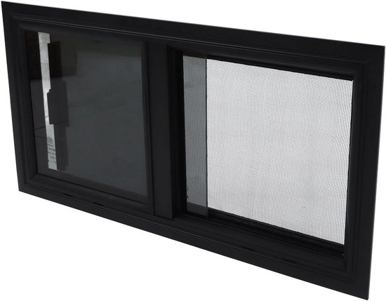 Foto: Rv raam 2165 x 1024 mm zwart voor campers met glijdende horizontale en verticale panelen