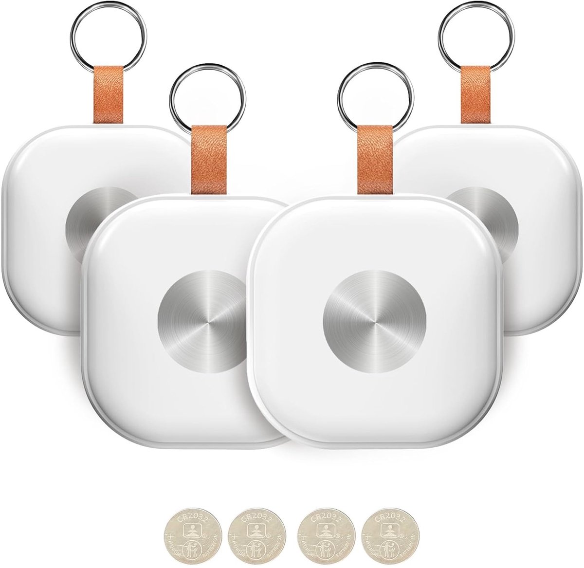 GPS Tracker- Set van 4 stuks - Locatie Tracker - GPS Volgsysteem - Bluetooth Tracker - Real-time Tracking - Smart Tag – Key Finder - Koffer Tracker - Bagage Tracker - Werkt met Apple Find My App - Wit
