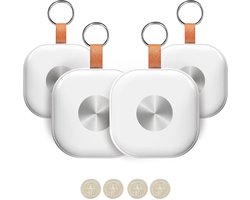 GPS Tracker- Set van 4 stuks - Locatie Tracker - GPS Volgsysteem - Bluetooth Tracker - Real-time Tracking - Smart Tag – Key Finder - Koffer Tracker - Bagage Tracker - Werkt met Apple Find My App - Wit