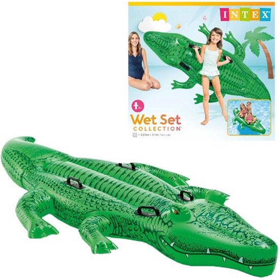 Intex opblaasbare krokodil - 203x114 centimeter Zomer | Waterpret | Opblaas Dieren - Vakantie - Zwembad Speelgoed - Crocodile - Opblaasdier