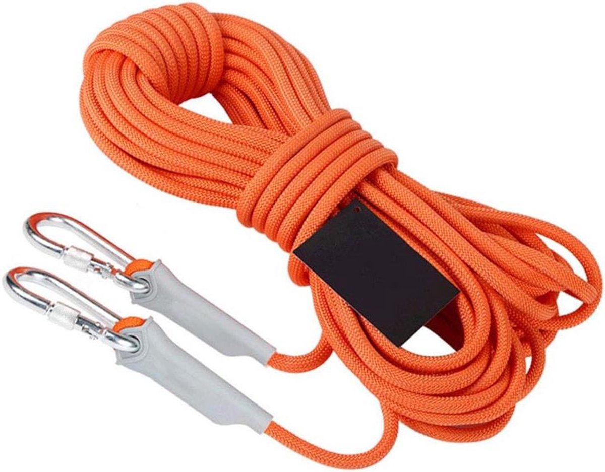 Allecto Plus - 10M Veilig Statisch Klimtouw 10mm voor Rotsklimmen en Nooduitgang met Parachute - Geschikt voor Survival en Bergbeklimmen.