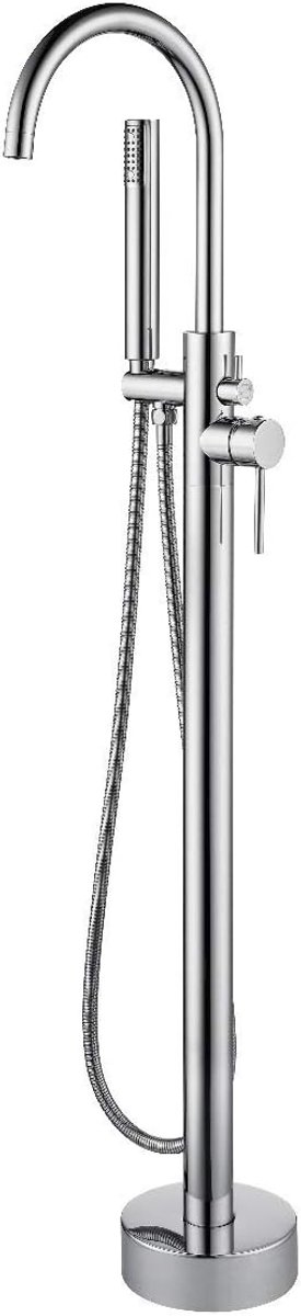 Nurion - Vrijstaande badmengkraan – inclusief handdouche – brushed steel - High Quality