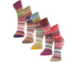 Alpaca-wollen sokken (Maat 36-41) - Dames - 3 Paar - Thermo - Random Mix - Dikke sokken - Warme sokken - Winter sokken - American Alpaca - Vrouwen