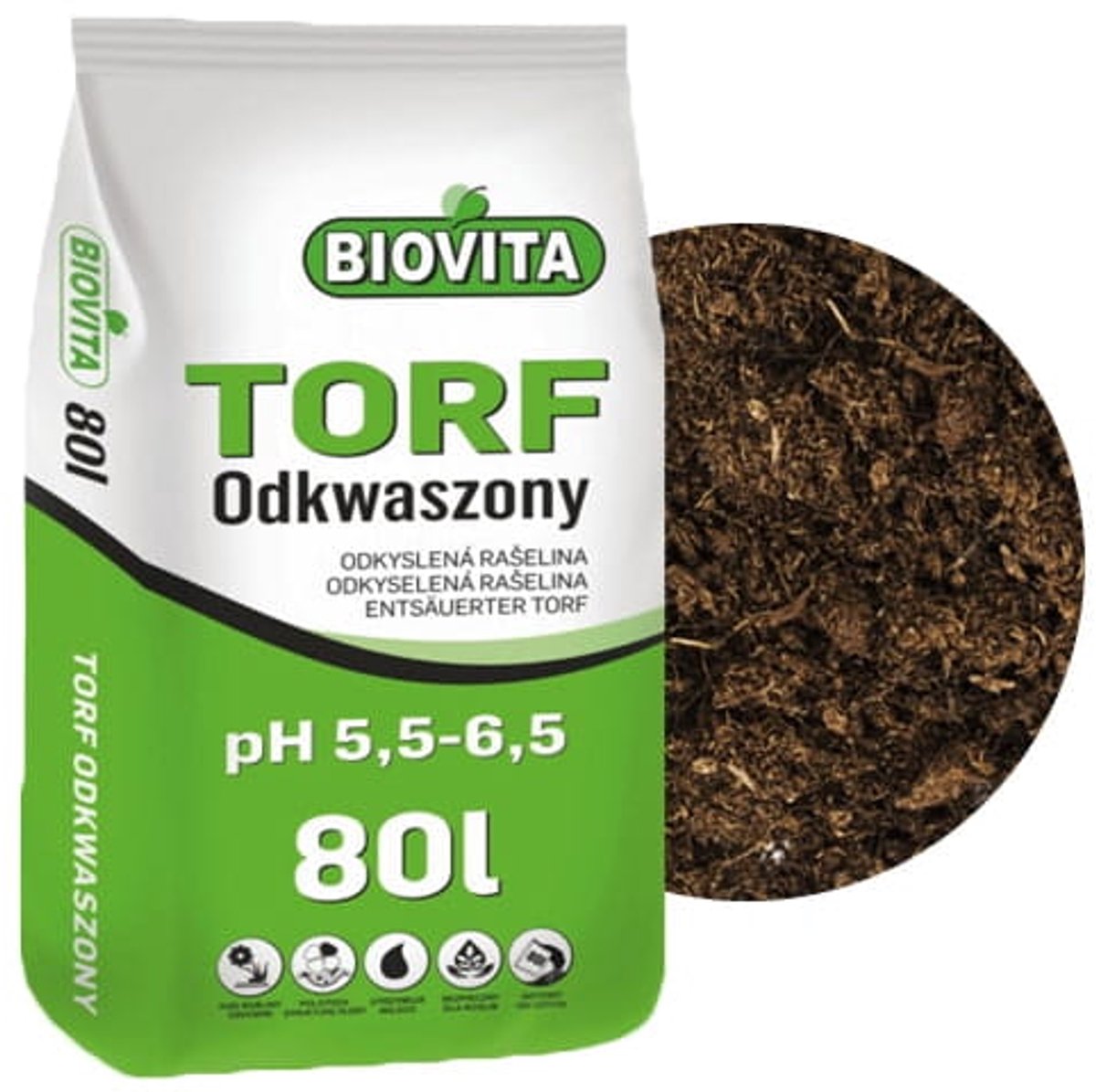 Biovita - Tuin Turf - Ontzuurd - 80 l - Hoogwaardige Kwaliteit