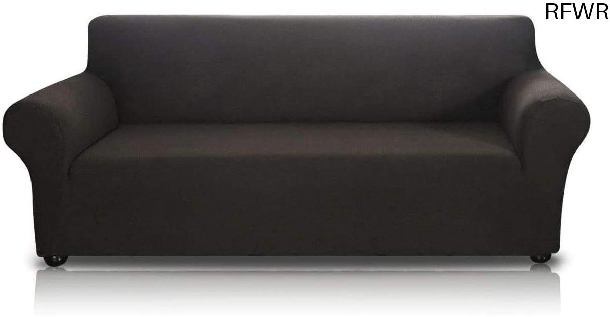 RFWR® Universele Stretch Bankhoes voor 3-zitsbank - Antislip, Kreukvrij en Machinewasbaar - Zwart