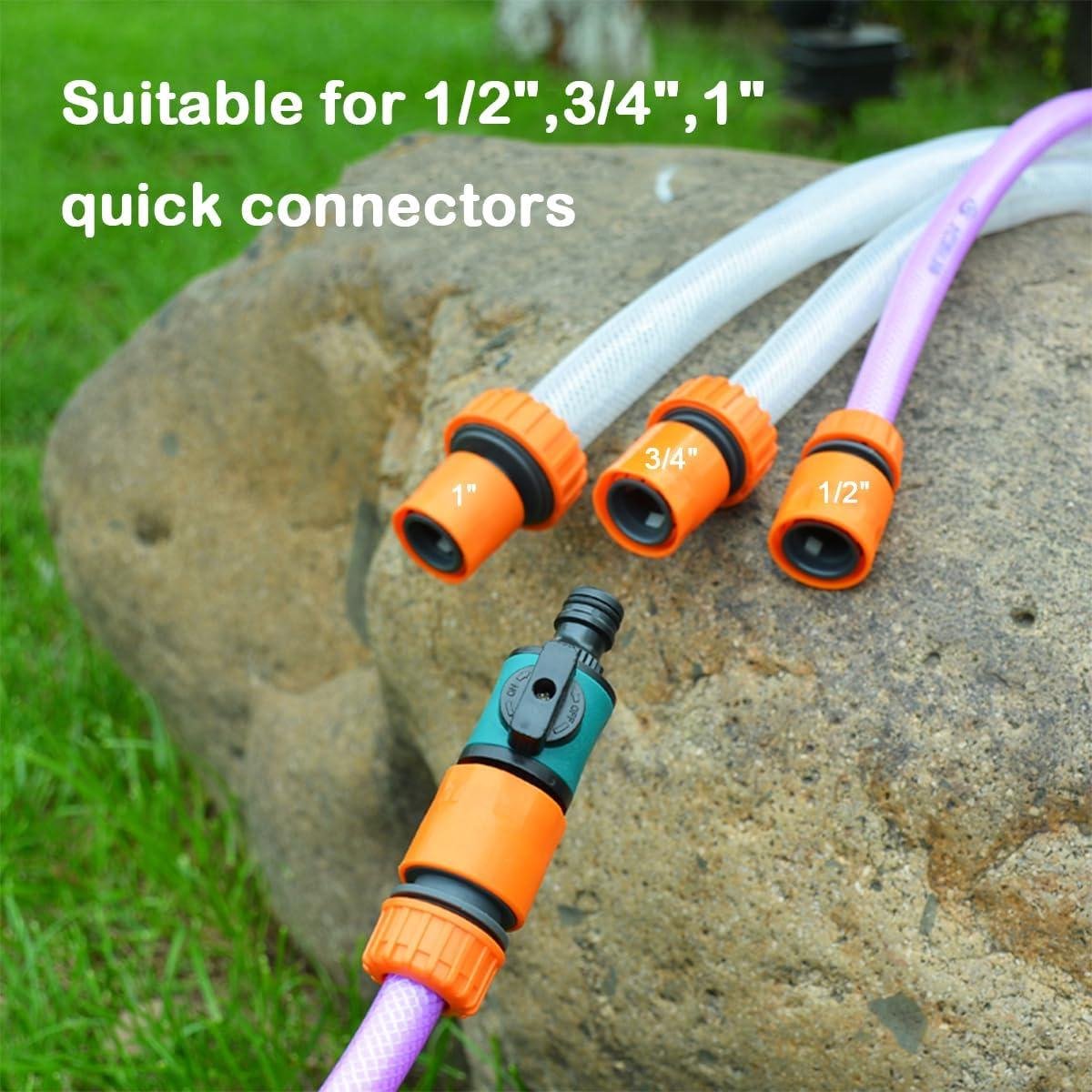 Quick Release In Line Slang Afsluitklep Mannelijke Connector Valve Extender - Complete Tuinslang Quick Connector Set voor Slanghaspel - Eenvoudig Pijp en Slang Koppelen