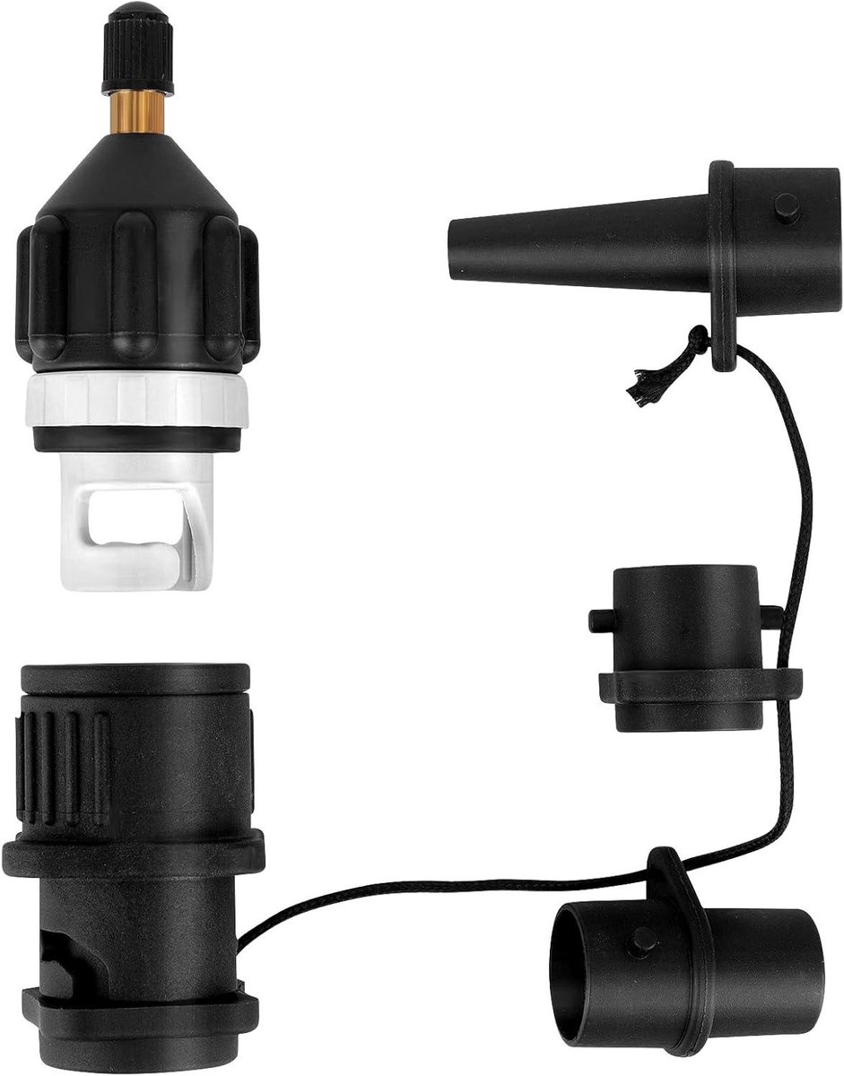 Ventieladapter voor rubberboot - SUP-ventieladapter met gasmondstukken - Pompadapter voor opblaasbare boot en paddleboard