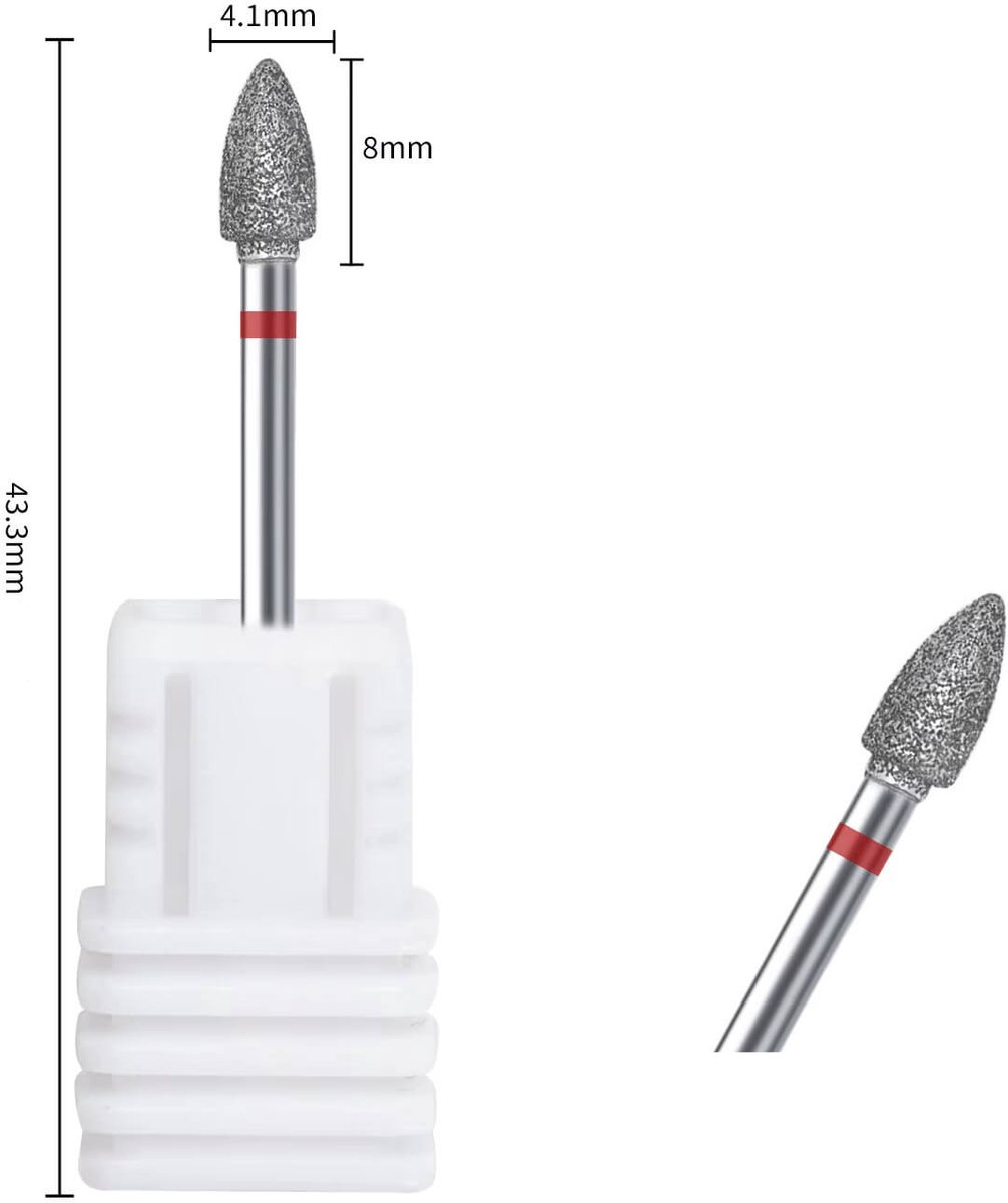 Druppelvormige Diamant Frees 0,8cm x 0,41cm Fijn