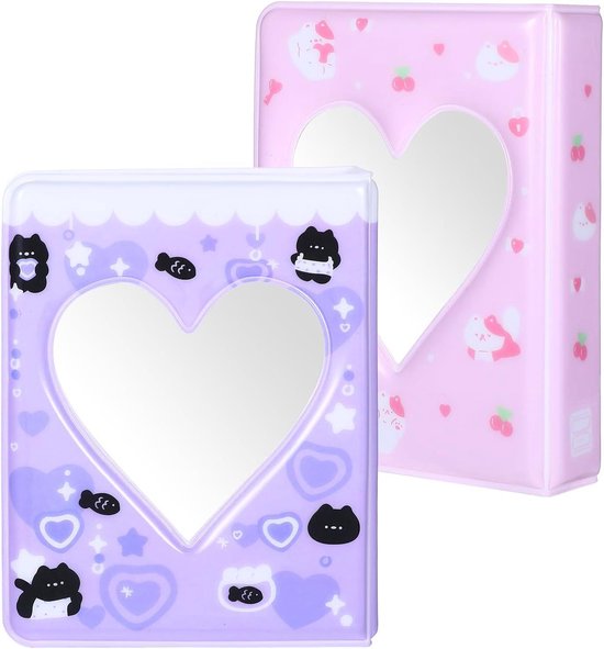 Kpop Fotoalbum kan 32 Vellen Opslaan, Wit Hart Fotoboek met Hanger Hart Wit, Mini-Trend van Mode, Fotoalbum, Geschikt voor Het Opbergen van Idolen en Kaarten, Stickers