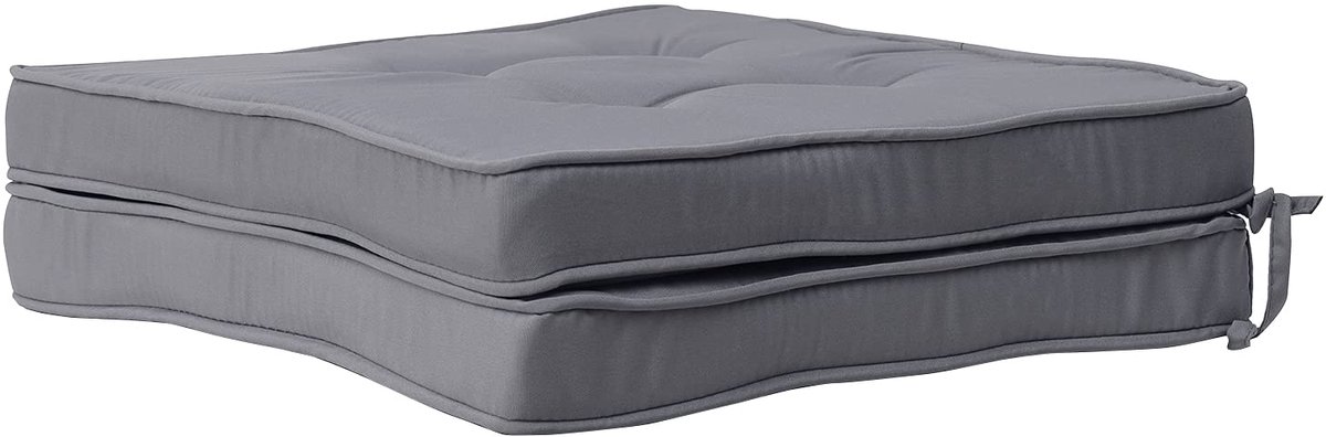 Ibenzoa Comfortabele en Waterbestendige Stuhlkussens voor Binnen en Buiten – 2 Stuks, Lichtgrijs, 40x40x5 cm