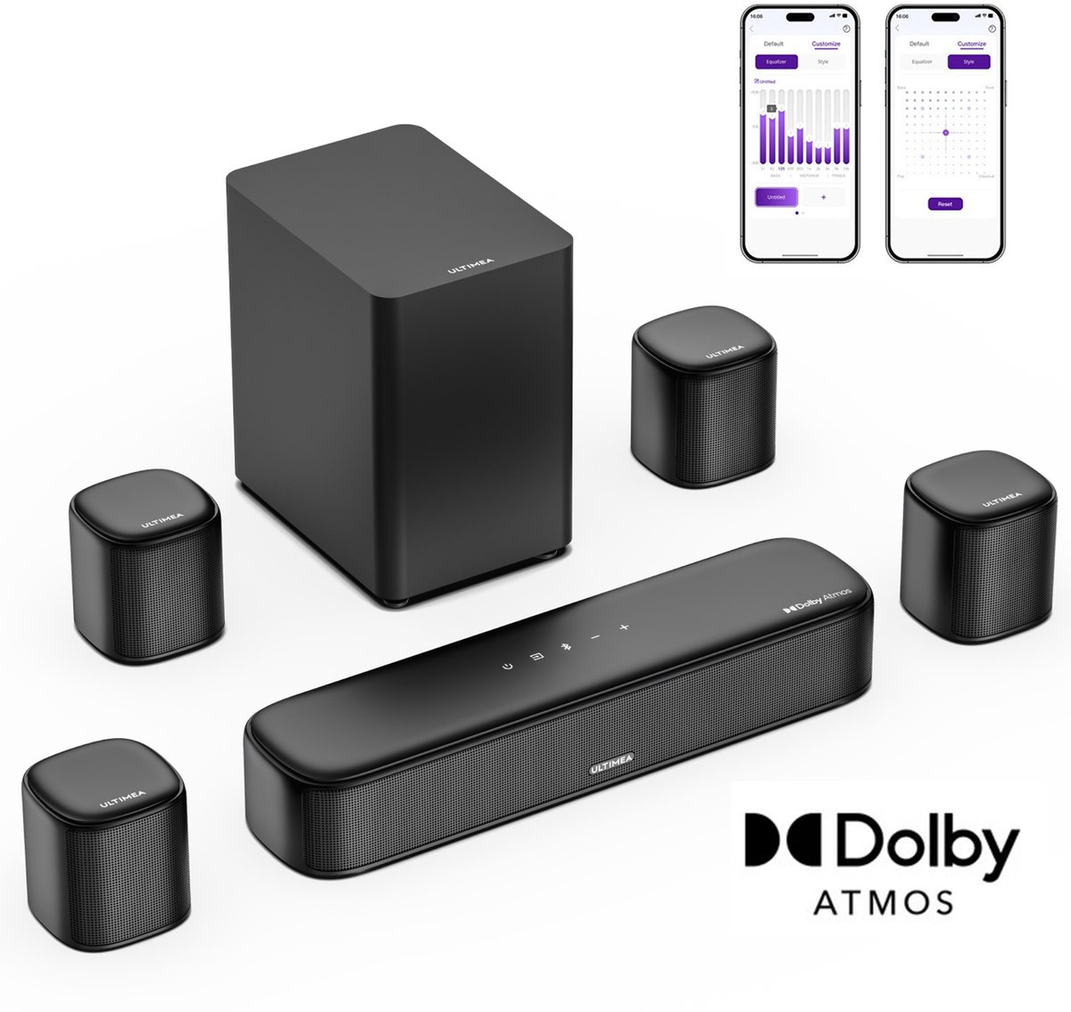 ULTIMEA - Dolby Atmos -7.1 soundbar - subwoofer- Home Cinema Systeem voor