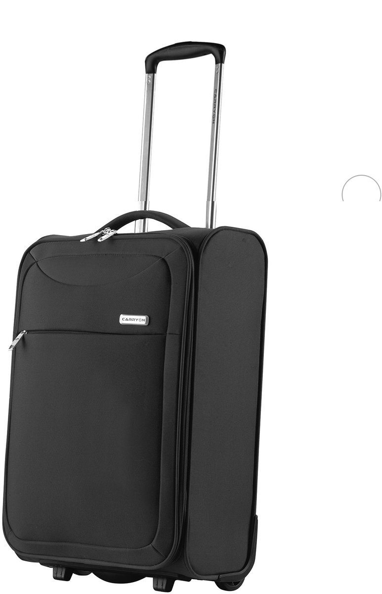 CarryOn Air Upright Handbagage Koffer – 55x35x20cm - Zachte Trolley met voorvak - 37 Liter - Slechts 1,8kg - Zwart