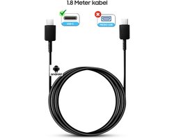 Origineel Oplaadkabel SC | Snellader Geschikt voor Samsung Android - USB-C naar USB-C - 100W (1.8 meter kabel) - Geschikt voor Samsung S, Ultra en Edge