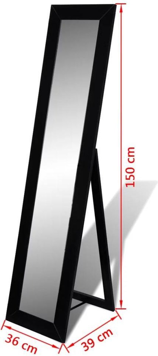vidaXL - Staande spiegel Vrijstaande spiegel volledige lengte (zwart) |  bol.com