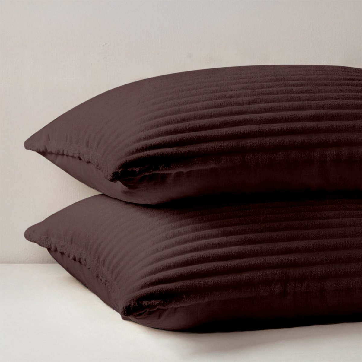 Zydante® Dekbedovertrek Teddy Rib - 240x220 cm - Grape - met 2 Kussenslopen