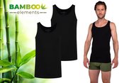Bamboo - Hemden Heren - Onderhemd Heren - 2-pack - Zwart - Tanktop Heren - Singlet Heren - Bamboe Heren Hemden - Ondergoed Heren