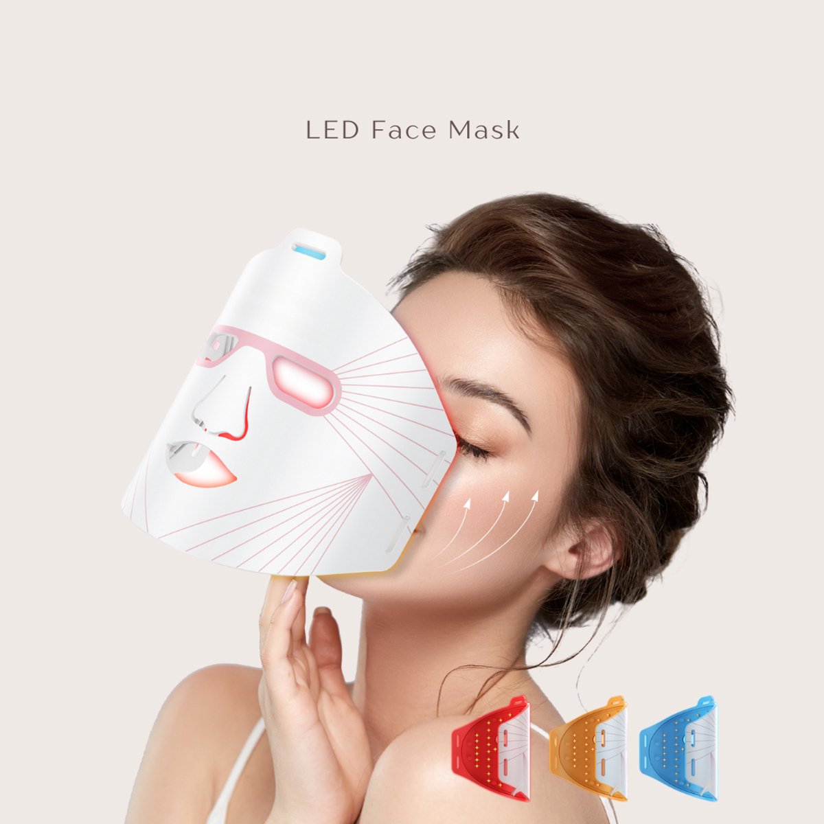 Skinovation LED Therapie Masker – Rood/Blauw/Geel Licht – Anti‑Aging & Acne