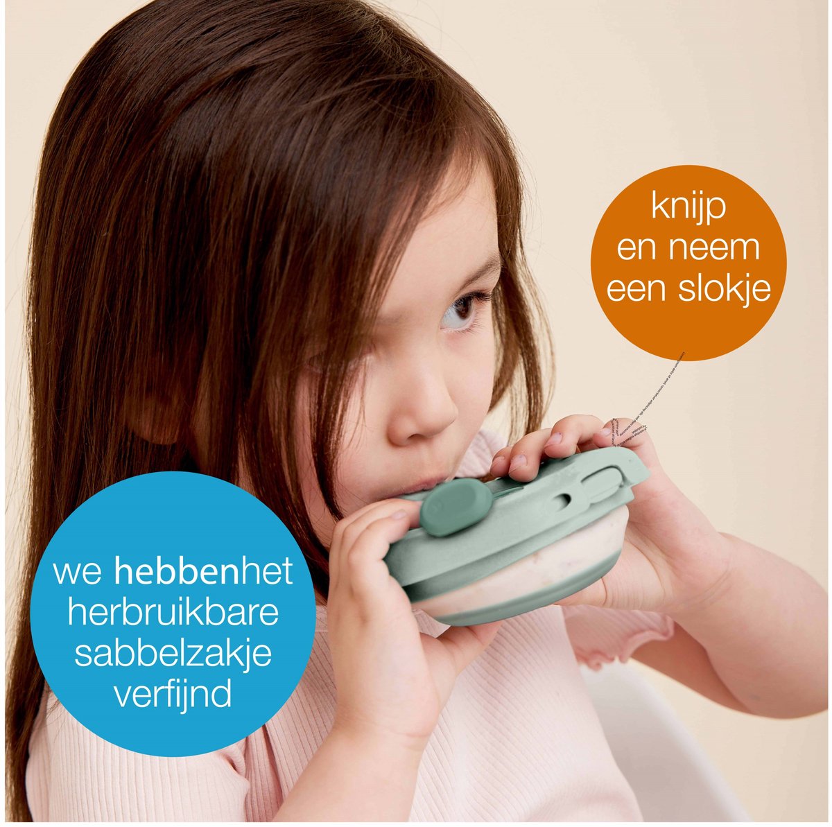 b.box Fill + Feed Knijpbakje | Herbruikbaar Knijpzakje voor Baby's en Peuters | Siliconen Bakje, Plastic Deksel | Vaatwasser- en Magnetronbestendig | BPA-vrij | Vanaf 4 maanden | 110 ml