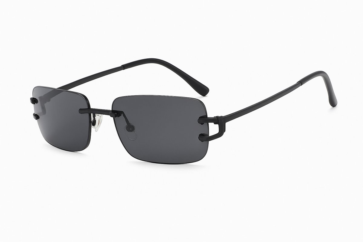 PBLIQ® Zonnebril Randloos - Heren - Dames - Zwart