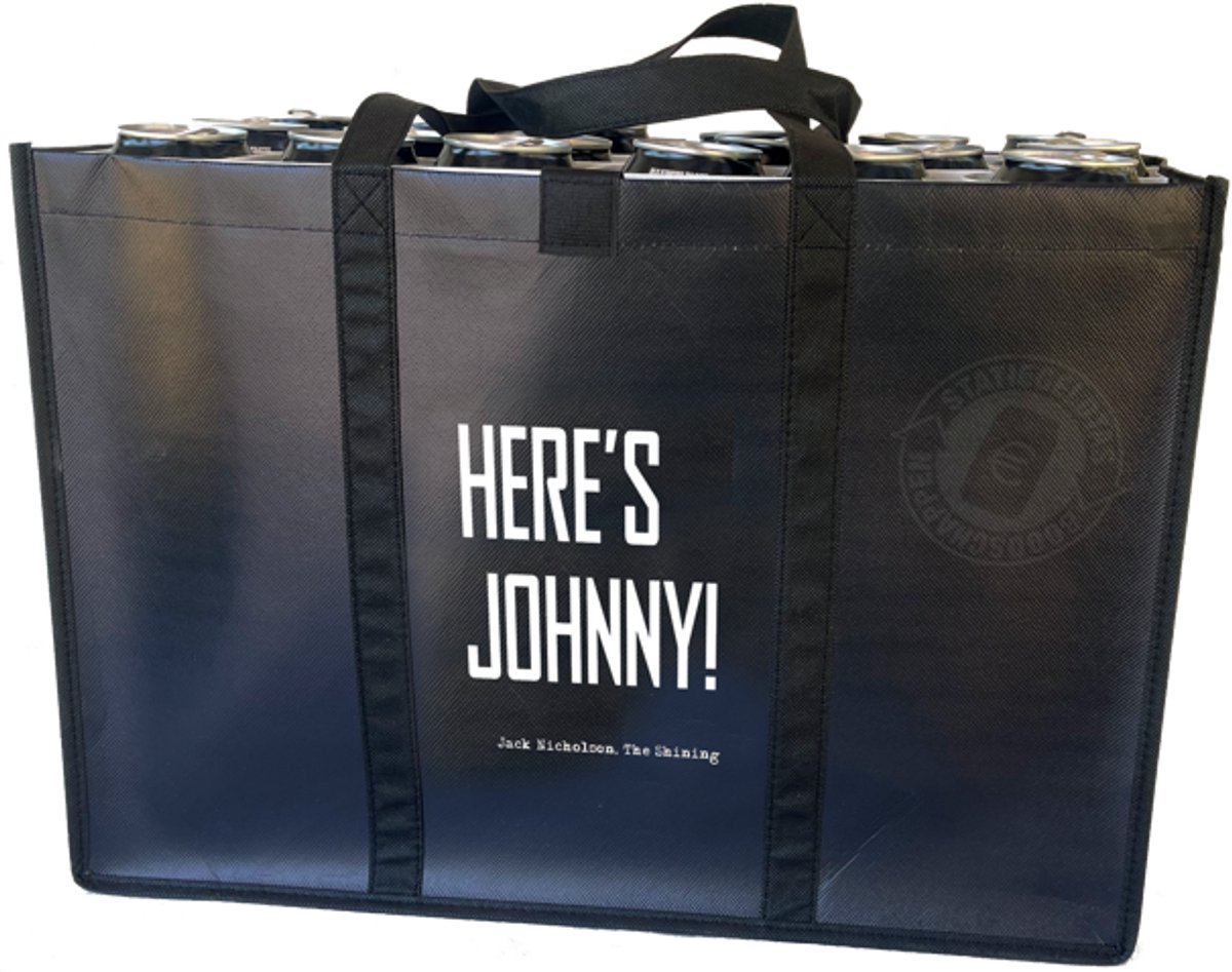 Here's Johnny! – Statiegeldtas – boodschappentas met uniek ontwerp – met handig klittebandsysteem