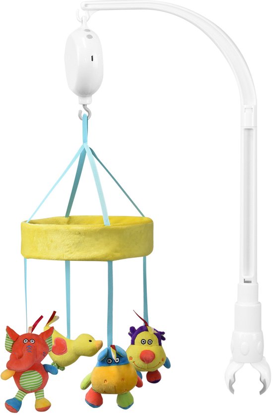 Muziekmobiel houder - Boxmobiel standaard - Stijlvol Boxmobiel houder - Babymobiel Beugel - Mobielhouder - Geschikt voor ledikant & wieg - Wit - 58*24 cm - Verwijderbaar - Verstelbaar - ABS — afbeelding 4