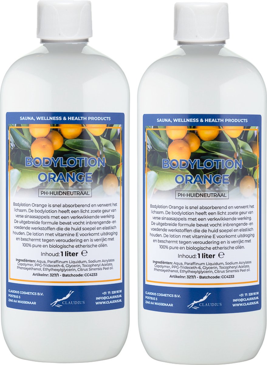 Bodylotion Orange 1 Liter - set van 2 stuks
