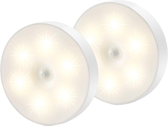 Draadloze Ledlamp - 2 Stuks - Draadloze ledlamp met Bewegingssensor - Magnetisch - Dag & Nacht Sensor - Usb Oplaadbaar - Kastverlichting - Wandlamp - Draadloze ledspot - Usb oplaadbaar - met Magneet - Lampen